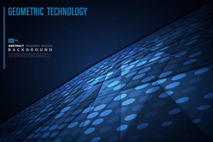 Blue futuristic geometric pattern of technology background vector