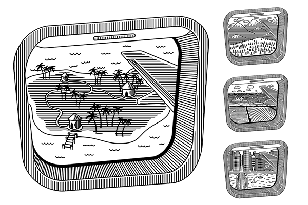 Engraved Airplane Window  vector