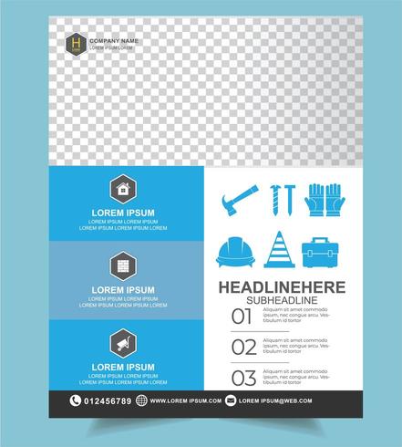 construction tools cover template  vector