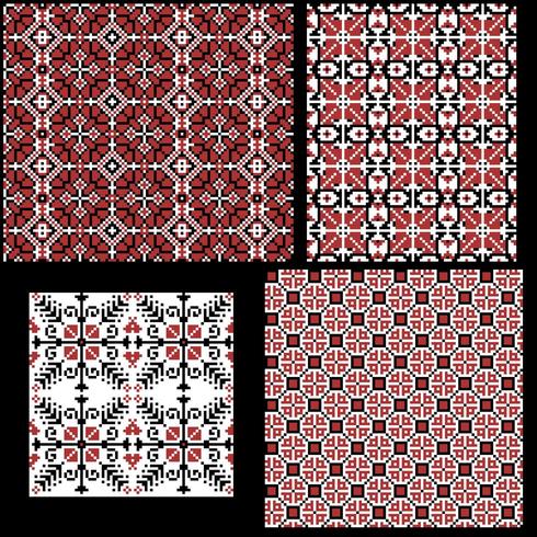 Hungarian pixel pattern set  vector