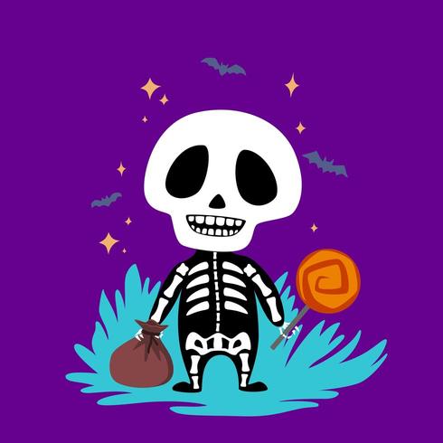 skeleton with candy vector