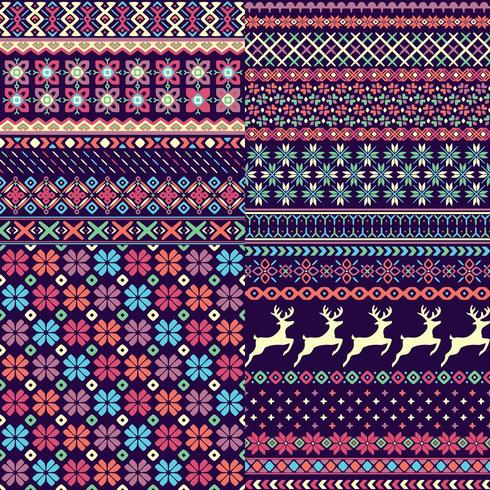 Set of seamless sweater patterns vector