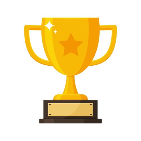 Gold trophy with the name plate  vector