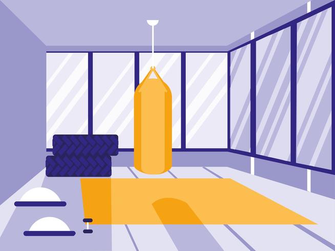 boxing punching bad sport gym isolated icon vector