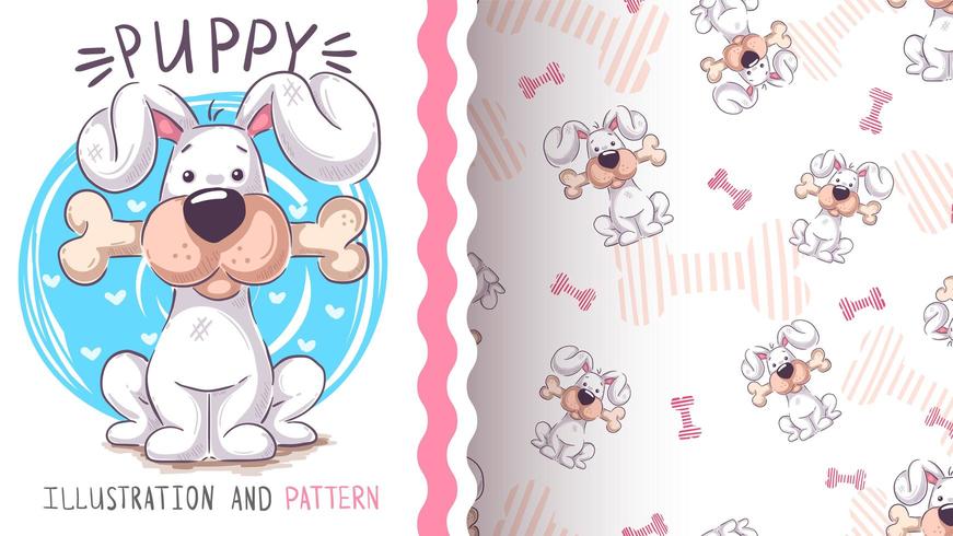 Cute teddy puppy  vector