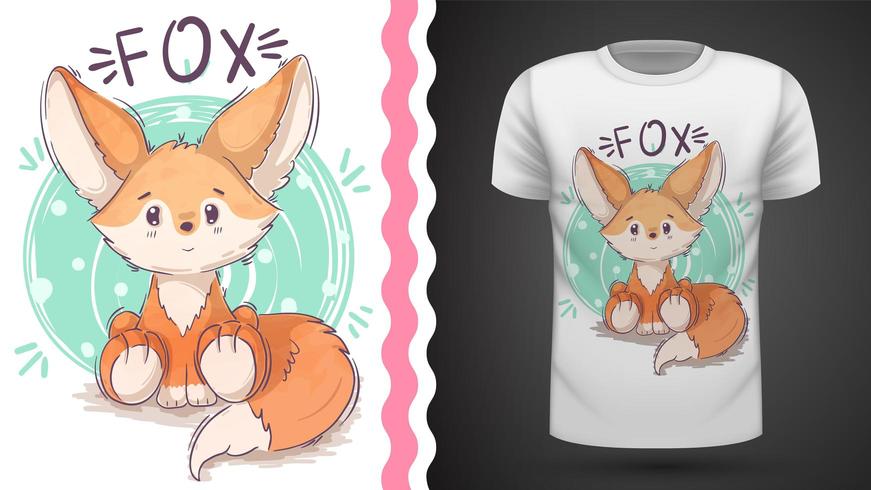 Cute teddy fox - idea para camiseta estampada vector