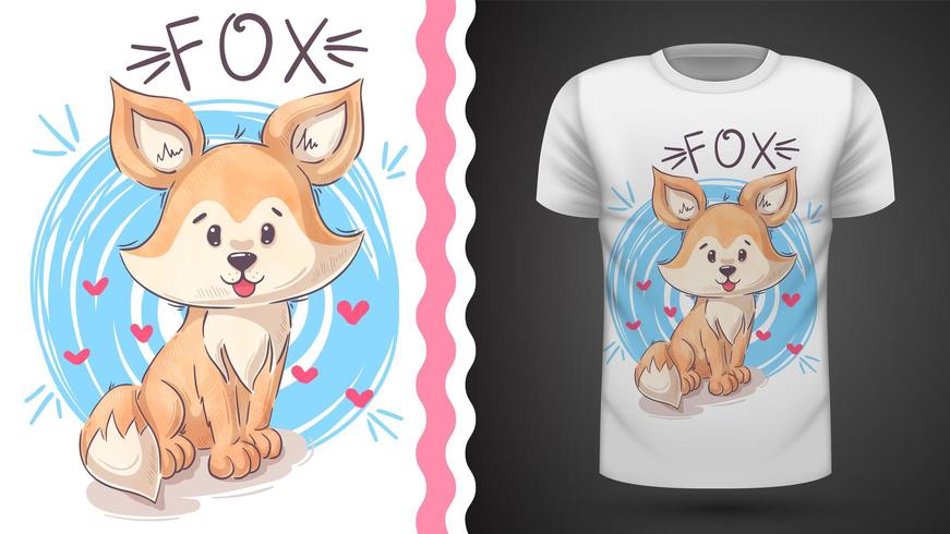 Cute teddy fox - idea for print t-shirt vector