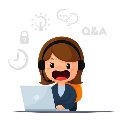 Cartoon customers and providing advice. vector