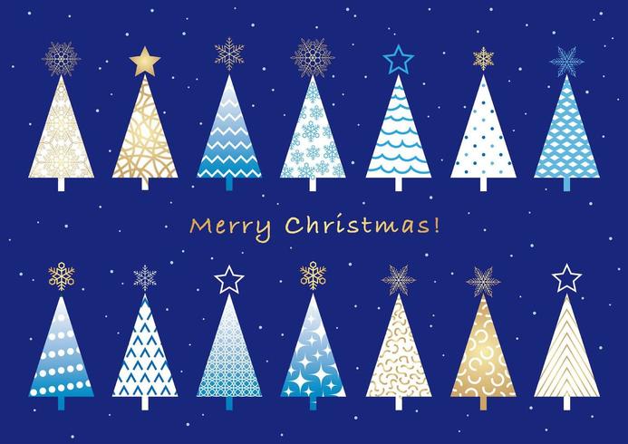 Set of Christmas trees isolated on a plain background. vector