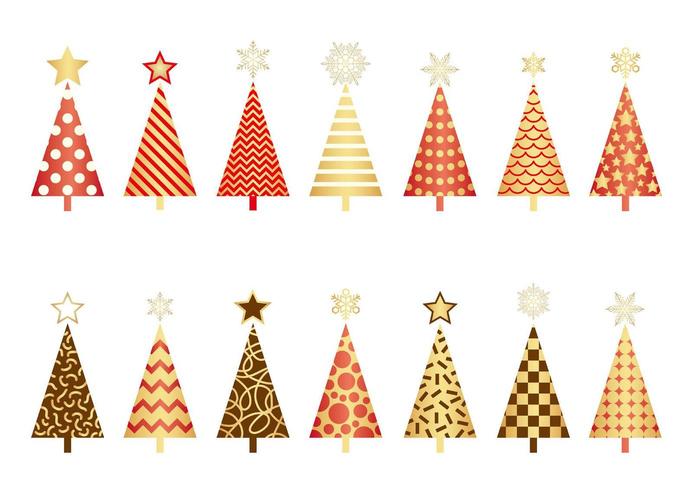 Conjunto de árboles de Navidad aislado en un fondo blanco. vector