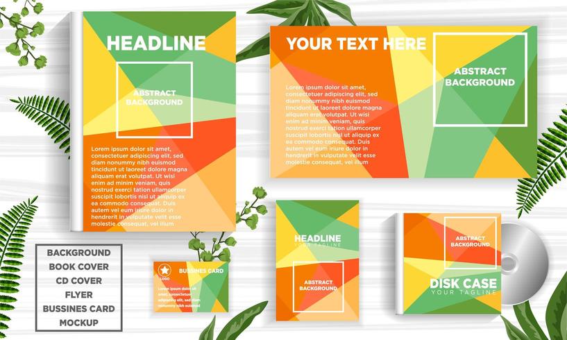 Geometric abstract design banner web template set vector