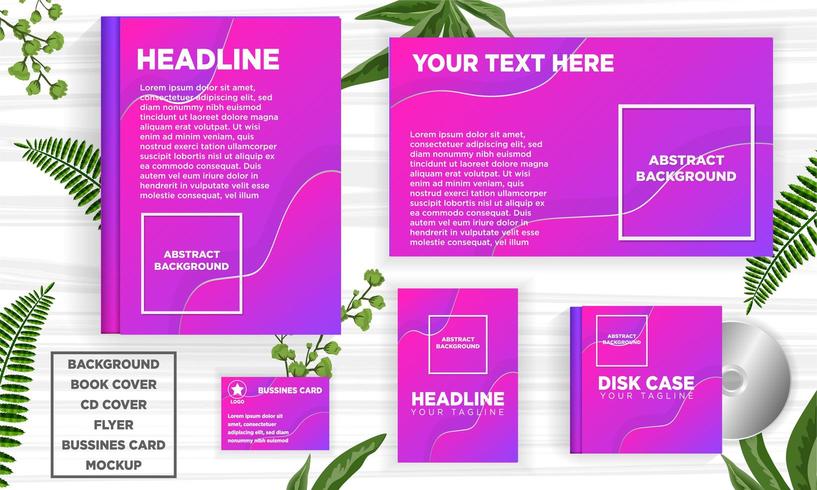 Violet Curve abstract design banner web template set vector