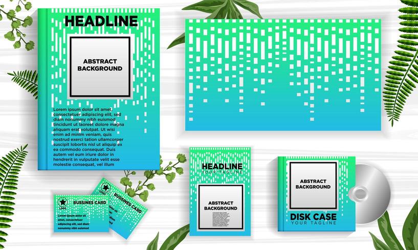 Conjunto de plantillas web de banner de diseño abstracto verde y azul vector