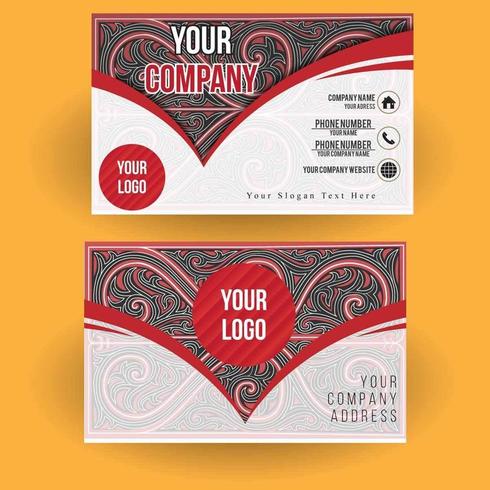 Set of business cards with Gorga Batak Indonesian motif  vector