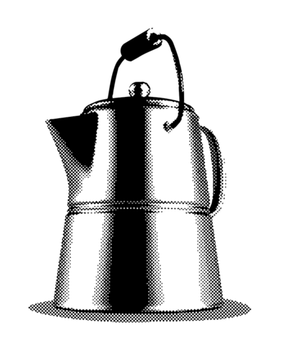 Engraved Coffee Pot vector