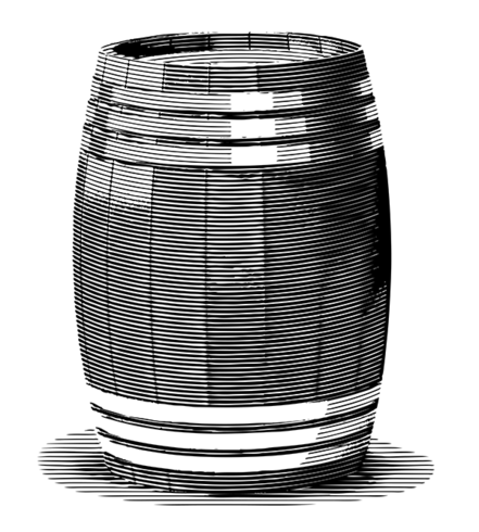 Engraved Old Barrel vector