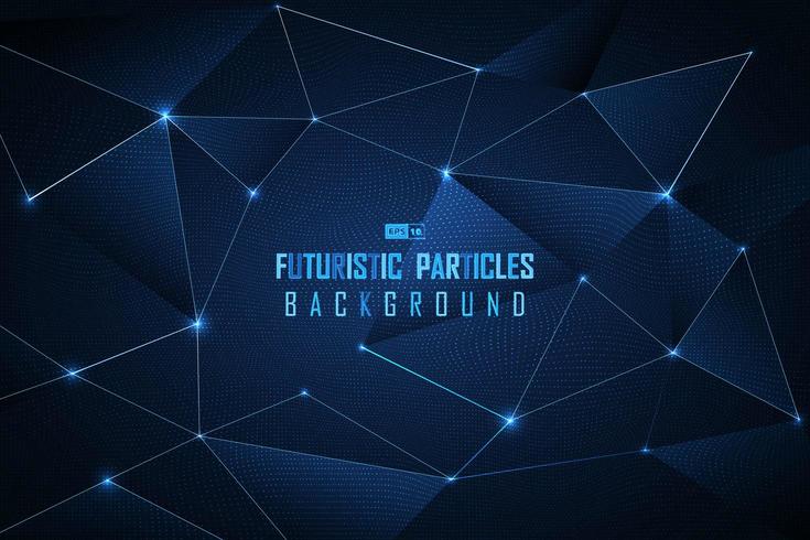 Blue dot futuristic particles background vector