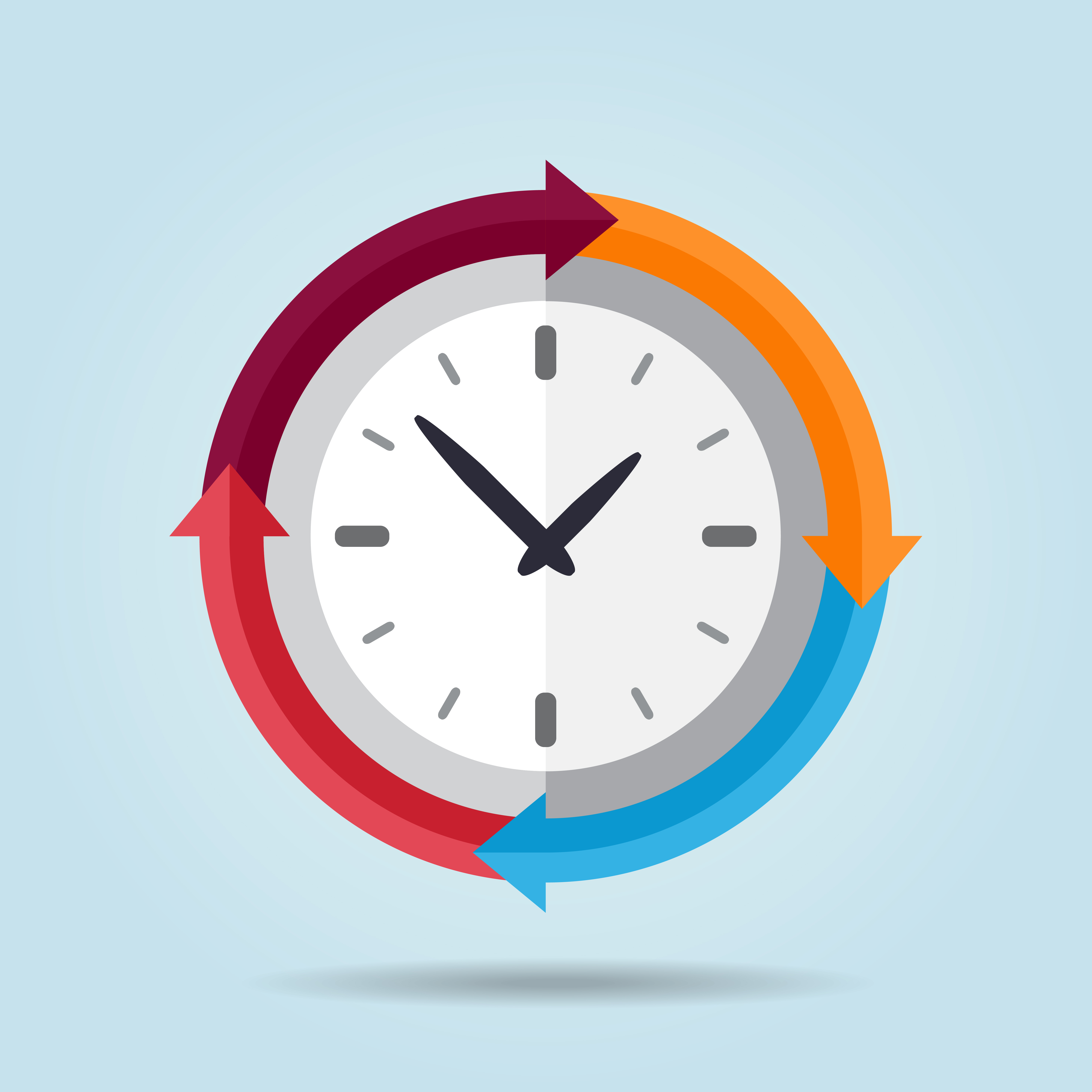 Clock with arrows around it 680322 Vector Art at Vecteezy