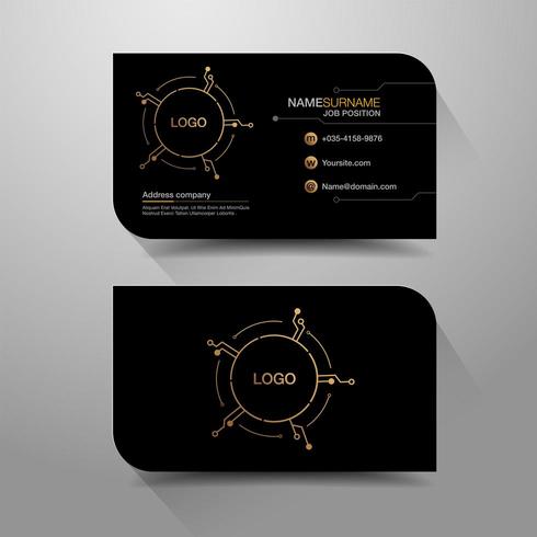 Business name card with circuit design vector