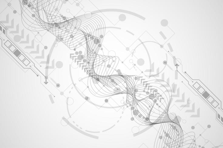 Abstract technology wavy lines shape  vector