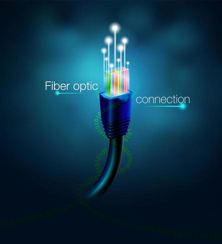 Fiber optic connection cable vector