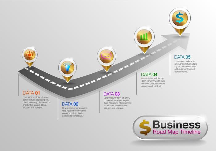 infografía Business roadmap timeline vector