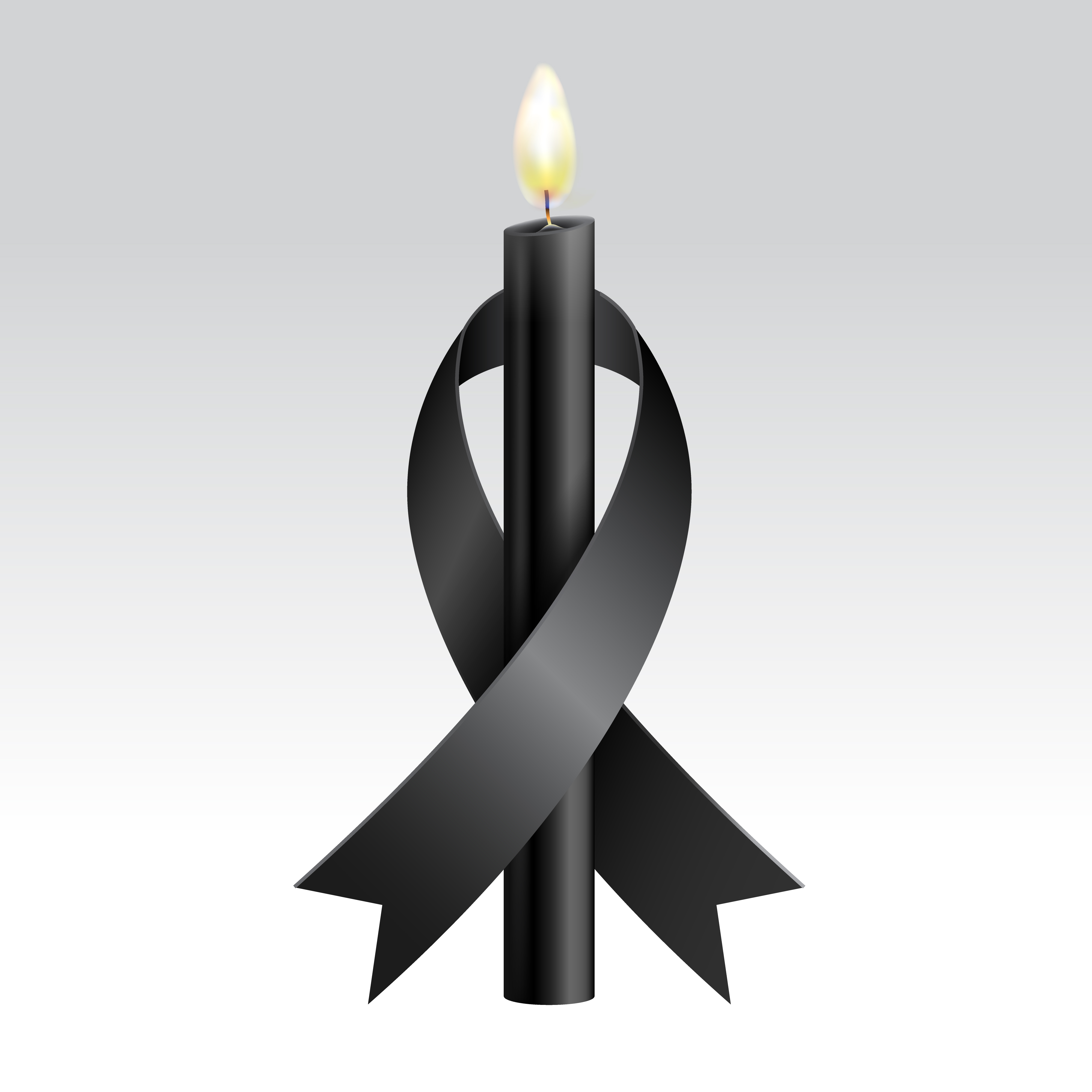 Black ribbon and Black candle for mourning 680344 Vector Art at