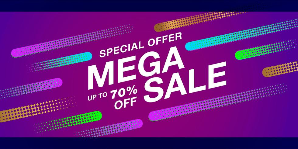 Special offer final sale banner with colorful halftone shapes vector