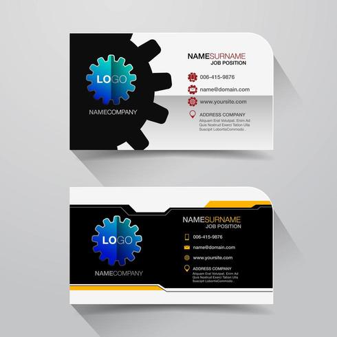 Business name card with gear design vector