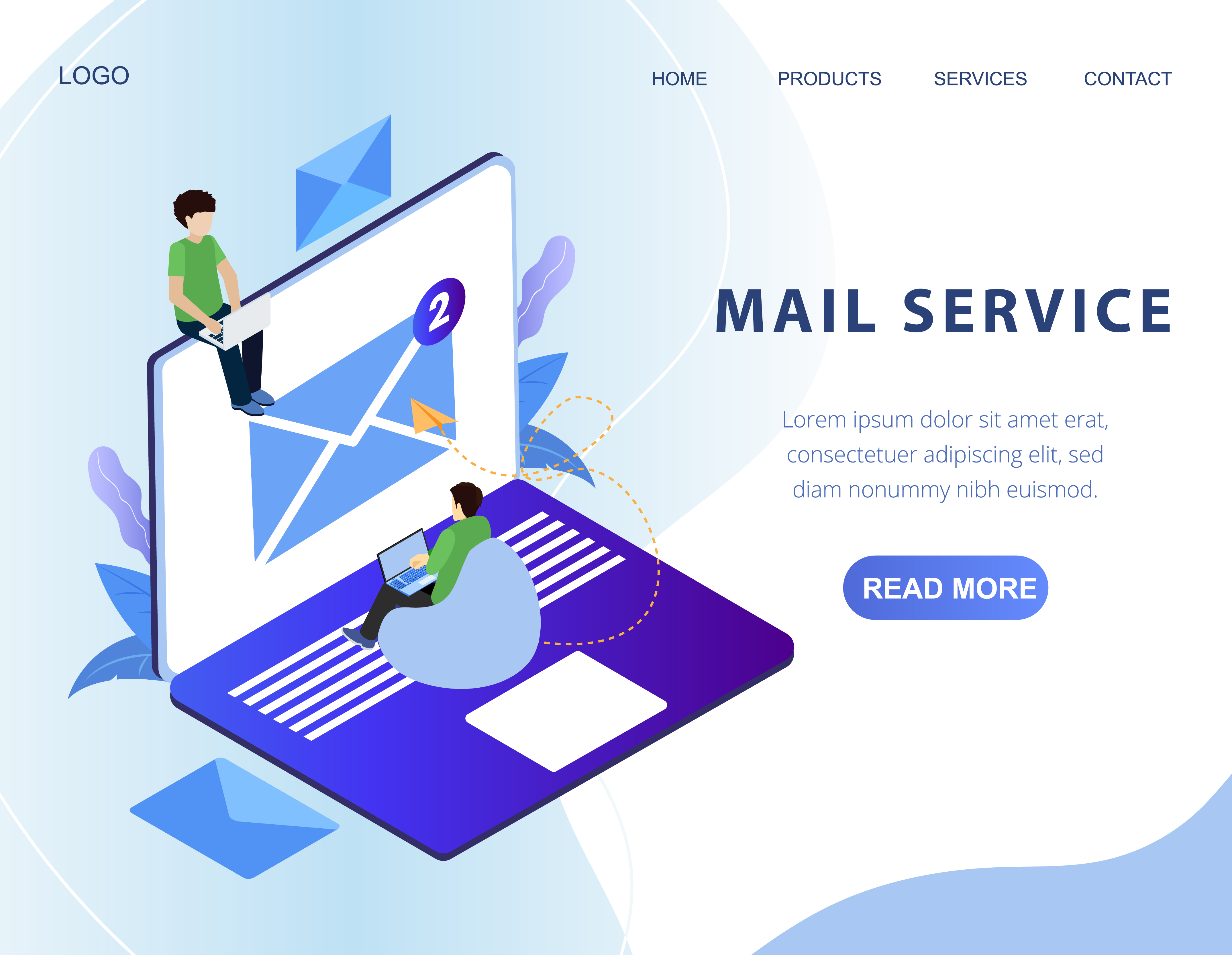 Isometric email service web banner 680392 Vector Art at Vecteezy