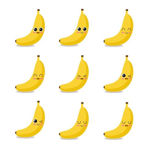Banana character collection vector