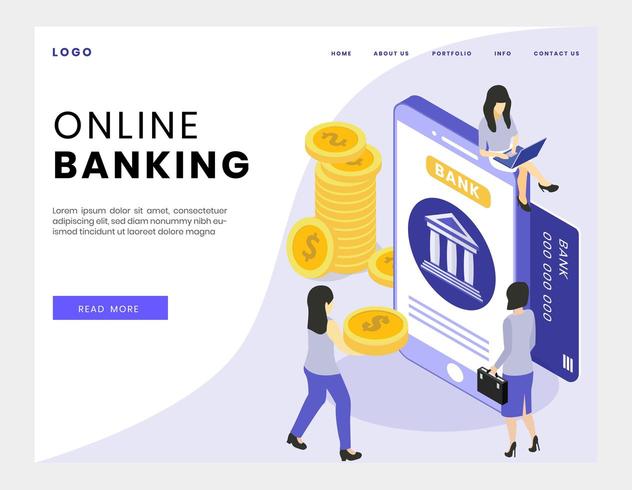 Online banking isometric  vector