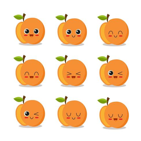 Peach character collection vector