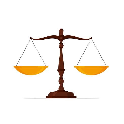 Justice scales icon vector