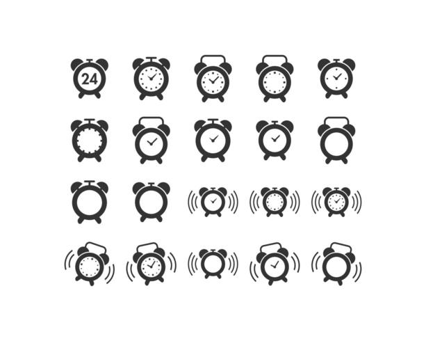 Alarm clock icon set vector