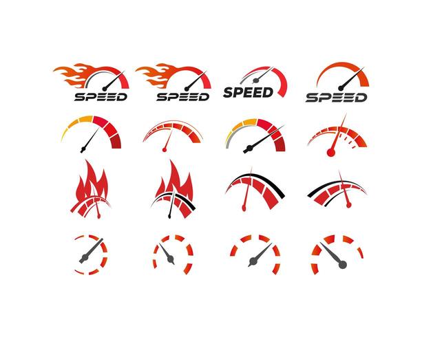 Speedometer logo set vector