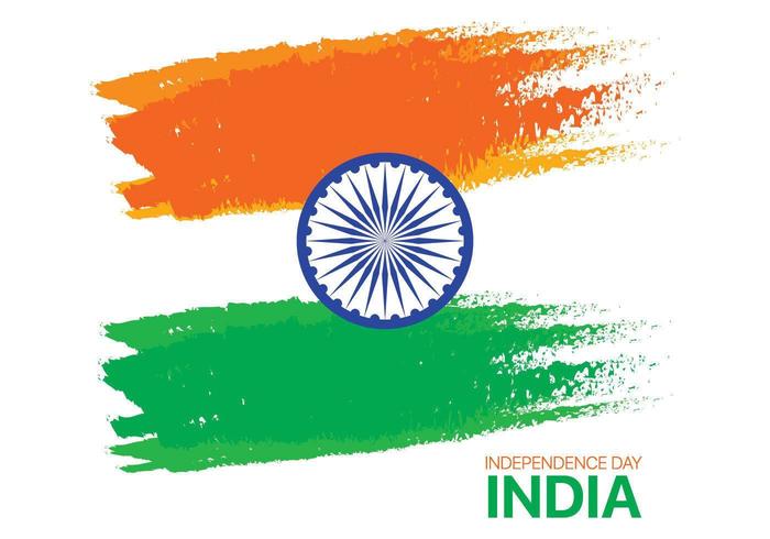 Indian Independence day abstract brush stroke flag vector