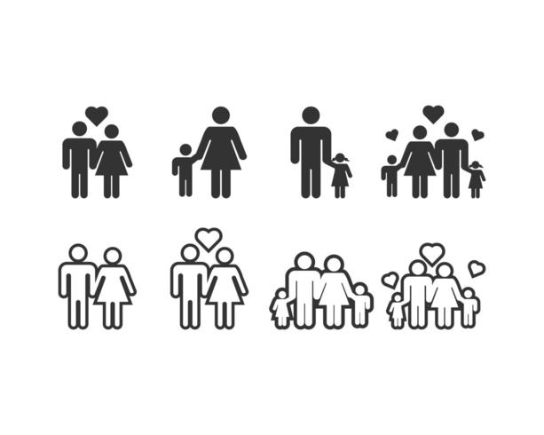 Family icon set vector