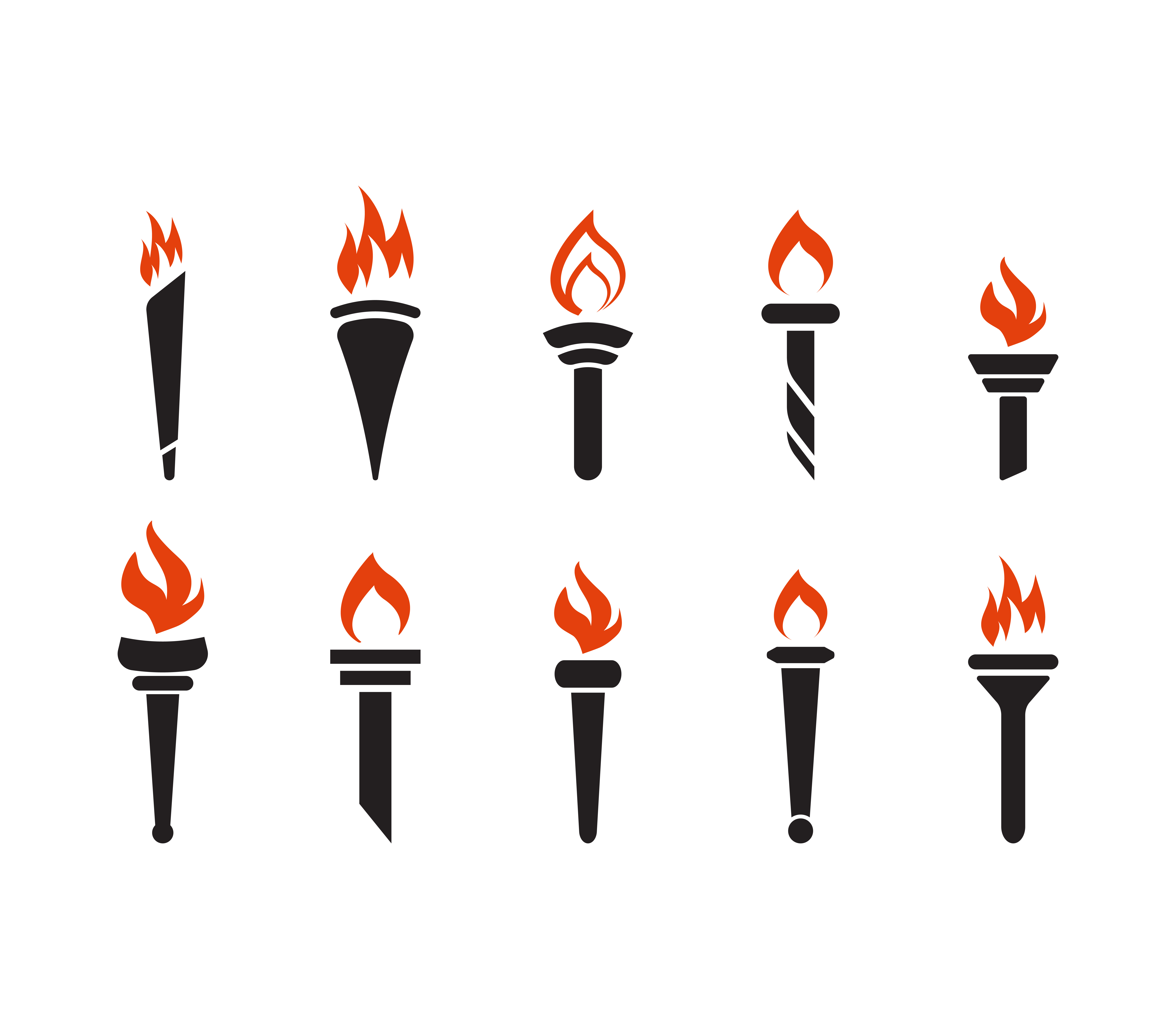 Torch collection set 680464 Vector Art at Vecteezy