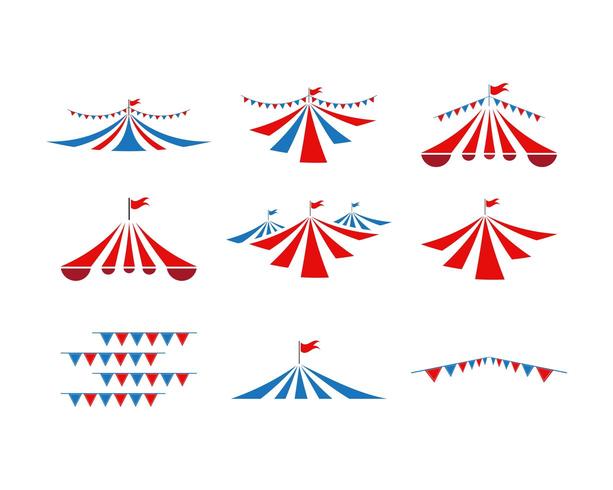 Circus tent collection set vector