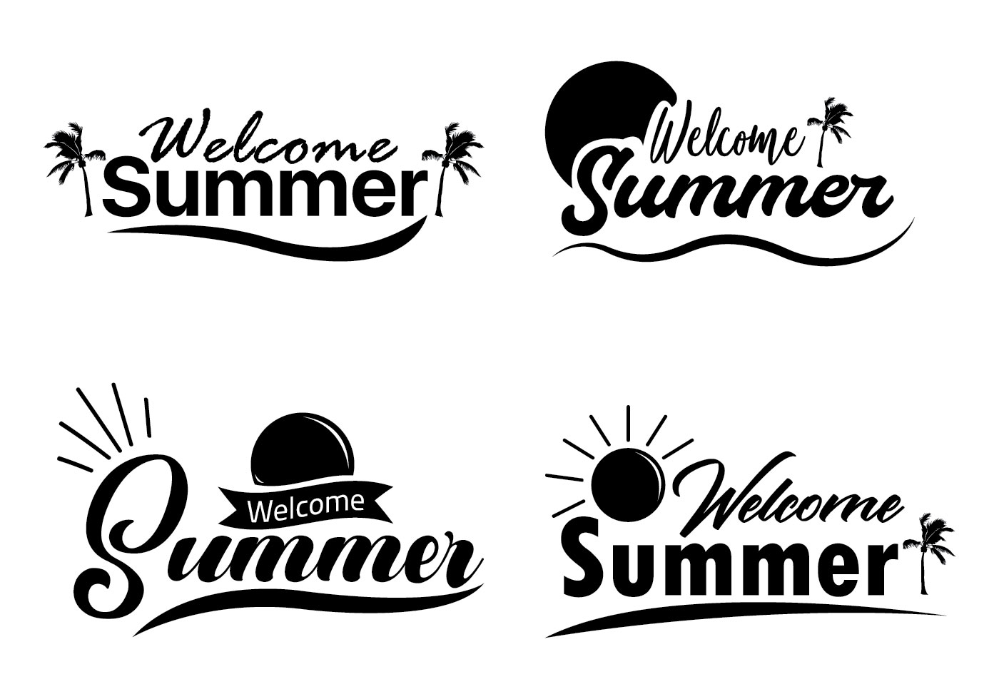 Download Welcome summer lettering set 680470 - Download Free ...
