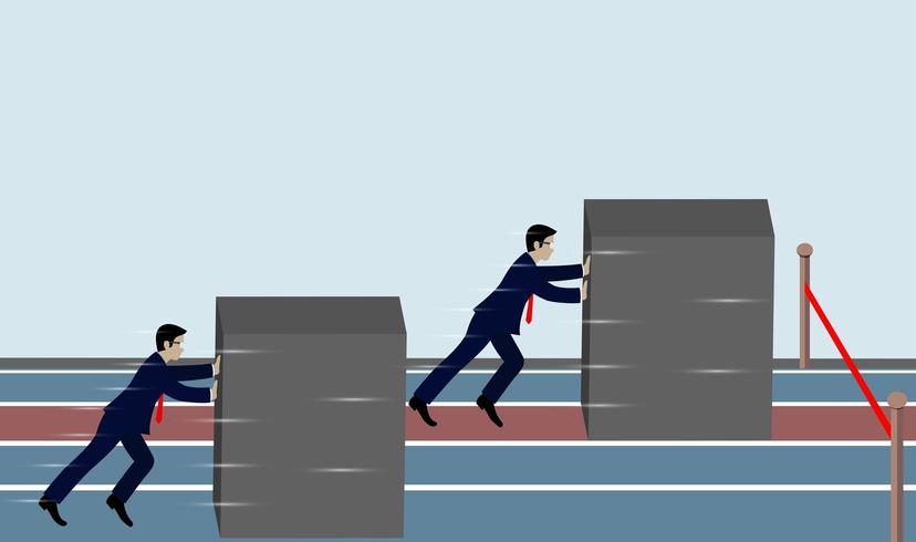 Pushing For Success Business Concept vector