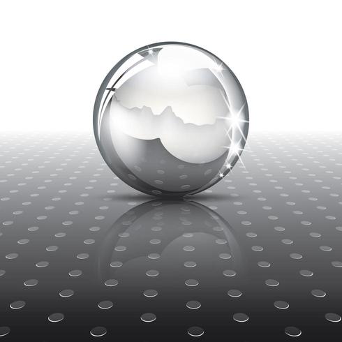 Metal ball on texture vector