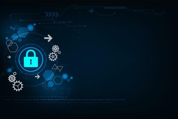 Secure digital tech design  vector