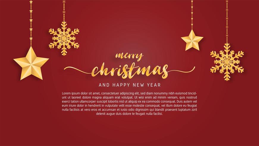 Merry Christmas  card in paper cut style background vector