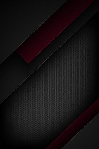 Vertical black and red layered geometric shape background  vector