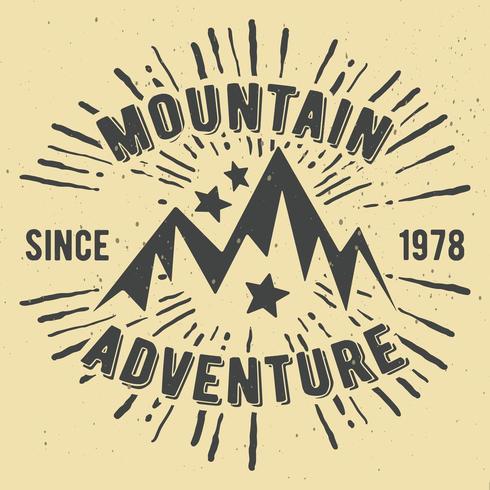 Mountain adventure vintage stamp vector