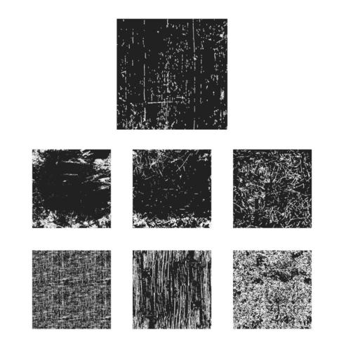 Set of black grunge texture square vector