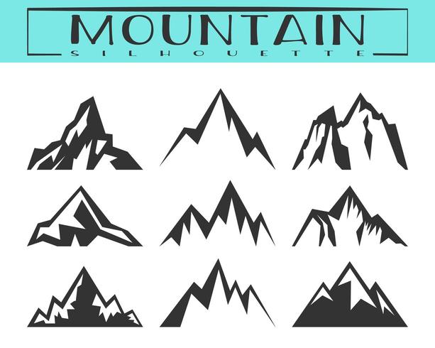 Mountain silhouette set vector