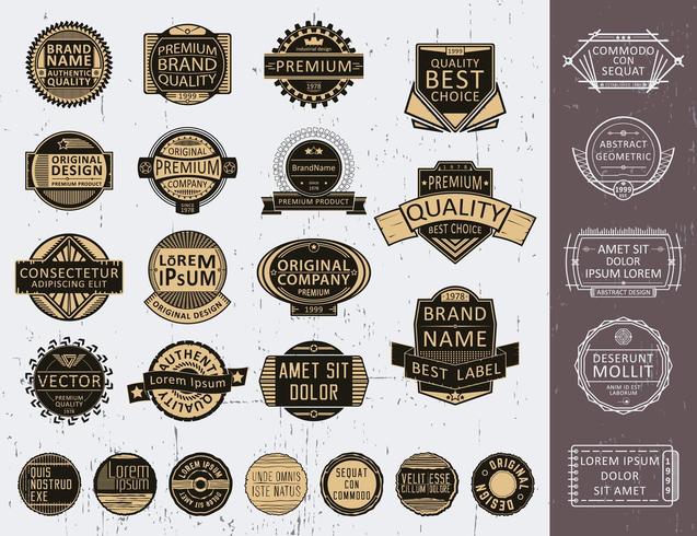 Set of insignias, logotypes, seals, stamps vector